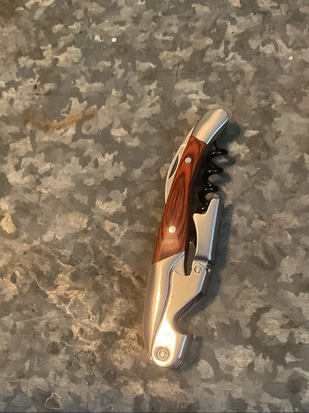 Classic Wood-Accent Waiter Corkscrew and Nutcracker Combo - Silver/Brown